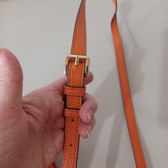 michael kors handbag Orange And Gold adjustable strap 7in. Deep Pre Owned - Picture 13 of 16